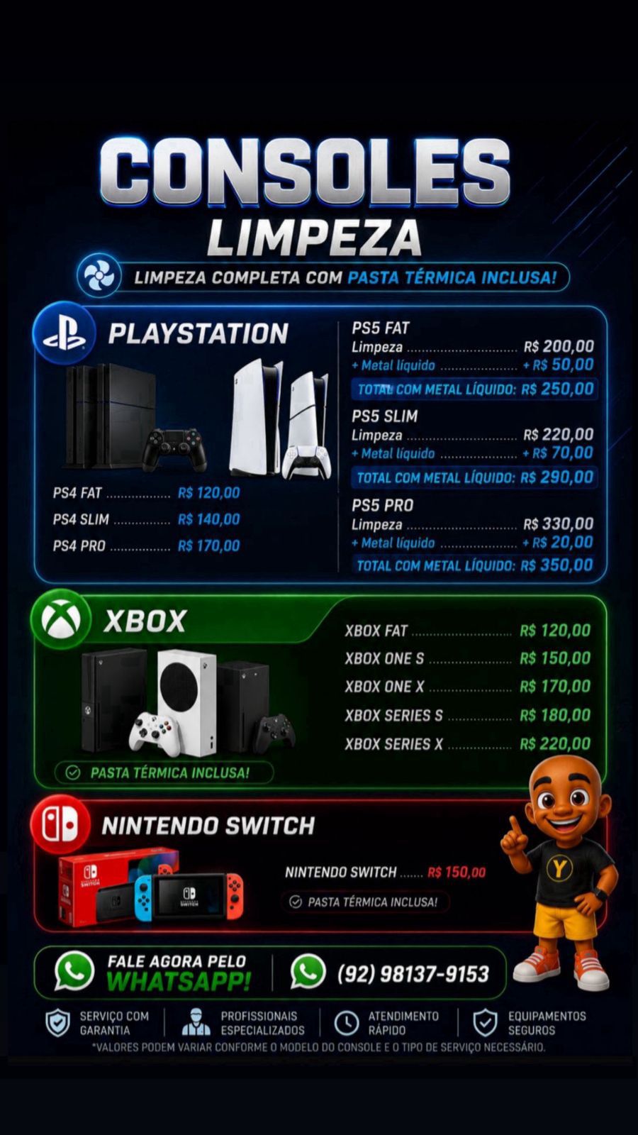 Limpeza Técnica de Consoles
